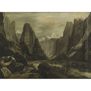 A Snow-capped Mountain Pass by Samuel Colman