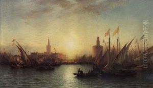 Harbor Of Seville by Samuel Colman