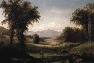 New Hampshire Scene With Girls In Foreground New Hampshire Scene With Girls In Foreground