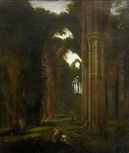 Landscape With Church Ruins by Samuel Colman