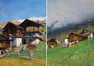 Baite Al Sole In Valle D'aosta E Temporale Imminente In Valle D'aosta (2 Works) by Giovanni Colmo