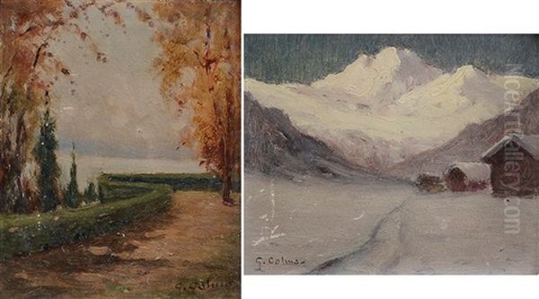 Paesaggio Innevato Con Baite (+ Autunno; 2 Works) - view 1