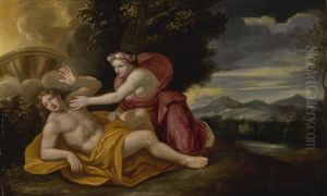 Venus And Adonis by Nicolas Colombel