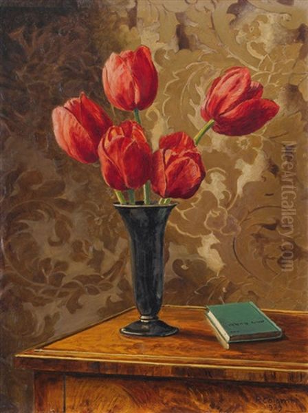 Stillleben Mit Tulpen Und Buch - view 1