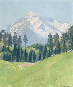 Sommerliche Alppartie Mit Der Jungfrau by Plinio Colombi