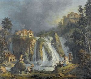 Ansicht Des Rheinfalls (+ Wanderer Bei Der Rast; Pair)