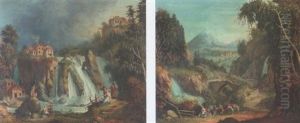 Landschaft Mit Wasserfall by Giovanni Battista Innocenzo Colombo