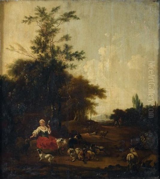 Repos D'une Bergere Et De Son Troupeau - view 1