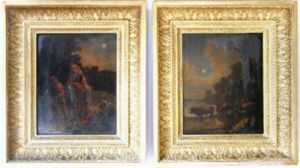 The Flight Into Egypt (+ Drovers Watering Their Animals In A Moonlit Landscape; Pair)