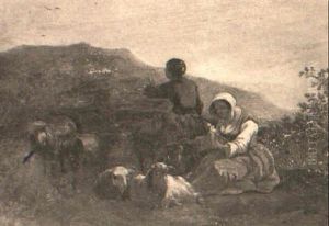 Peasants And Farm Animals In The Roman Campagna by Adam de Colonia