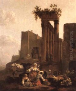 Landscape With A Goatherd Near Classical Ruins Landscape With A Goatherd Near Classical Ruins
