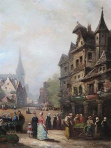 Scene De Village by Guillaume Francois Colson