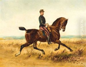 Soldat A Cheval by Gustav Colsoulle