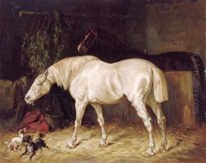 Im Pferdestall by Gustav Colsoulle