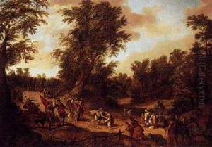 A Wooded Landscape With The Reconciliation Of Jacob And Esau A Wooded Landscape With The Reconciliation Of Jacob And Esau