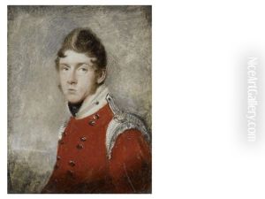 Lieutenant William Swiny Of The 6th Regiment Of The Light Company, Wearing Scarlet Coat With Pale Yellow Standing Collar And Silver Epaulettes, Black Stock
