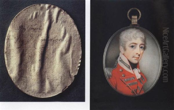 Portrait Of Charles Roper Mosely, The Artist's Uncle, Wearing The Uniform Of The 17th Foot, Scarlet Coat, Silver Lace, Black Stock And Frilled White Cravat - view 1