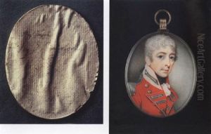 Portrait Of Charles Roper Mosely, The Artist's Uncle, Wearing The Uniform Of The 17th Foot, Scarlet Coat, Silver Lace, Black Stock And Frilled White Cravat