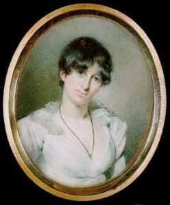 Mrs. Tighe Wearing Decollette White Dress With Gauze Collar by John Comerford