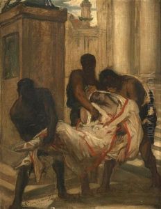 Scene De L'histoire Romaine : La Mort De Cesar by Leon Francois Comerre