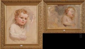 Etudes Pour Un Portrait D'enfant (2 Studies) by Leon Francois Comerre