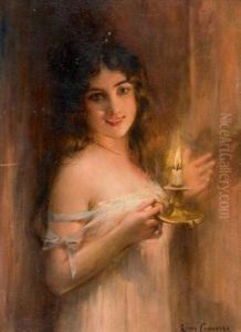 Jeune Fille A La Bougie by Leon Francois Comerre