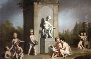 Allegorie De L'odorat, Amours Fabriquant Du Parfum (+ Allegorie De La Vue, Pair)