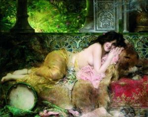 Odalisque Au Tambourin (haifa) by Leon Francois Comerre
