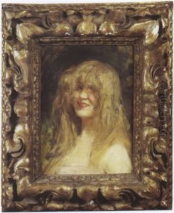 Portrait De Madame Comerre (le Sourire Blond) by Leon Francois Comerre