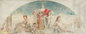 Wanddekoration Fur Die Prafektur Des Rhone-departements by Leon Francois Comerre