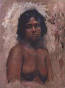 Buste De Jeune Fille by Leon Francois Comerre