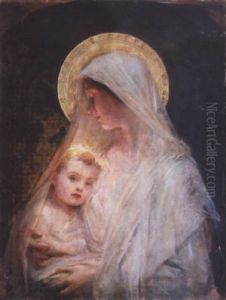 Vierge A L'enfant by Leon Francois Comerre
