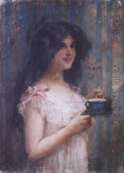 Jeune Femme A La Tasse De The - view 1