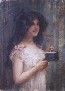 Jeune Femme A La Tasse De The