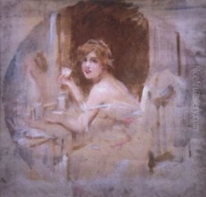 Etude De Femme Se Maquillant by Leon Francois Comerre