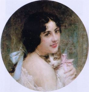 A Young Woman With Her Cat