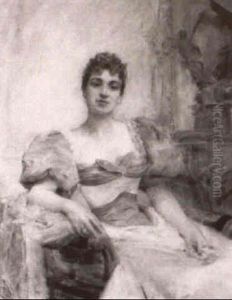The Green Dress by Leon Francois Comerre
