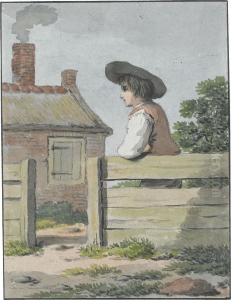 A Boy Leaning On A Fence - view 1