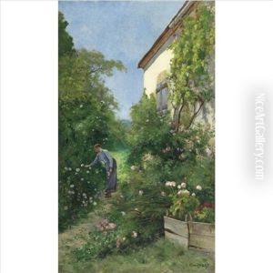 In The Garden by Marie Emmanuel Gustave Comoy