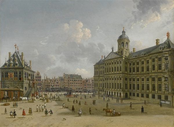 Amsterdam, A View Of Dam Square, Towards The Kalverstraat With The Town Hall To The Right, And The Waag To The Left - view 1
