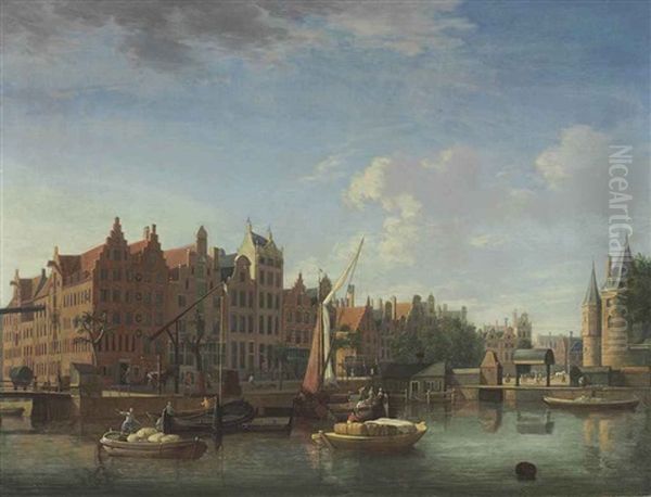 The Gelderse Kade, The Haan And Sleutels Brewery, And The Waag, Amsterdam - view 1