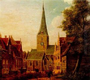 A View Of The Oude Kerk Of Rijswik Seen From The Kerklaan
