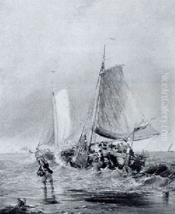 Fischerboote Am Seeufer by Charles Compton