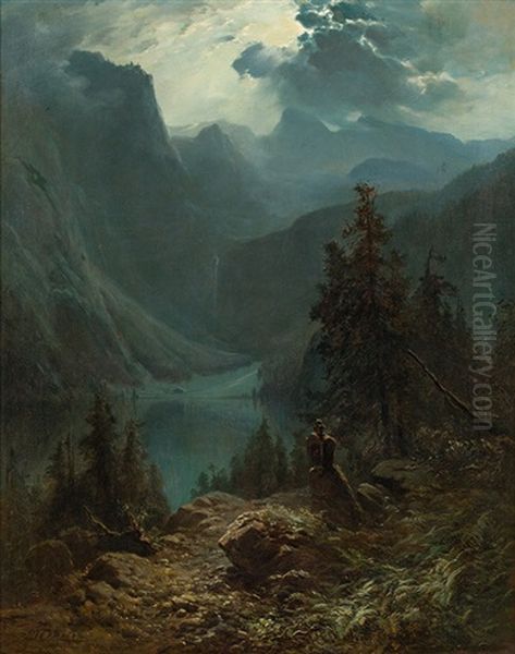 The Obersee In The Moonlight - view 1