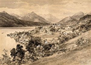 Blick Uber Millstatt Und See by Edward Theodore Compton