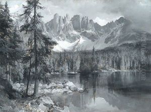 Osengarten- Und Latemargruppe, Karersee by Edward Theodore Compton