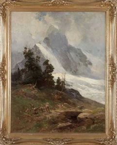 Ziegenhirten Vor Dem Matterhorn