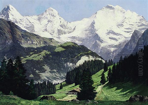 Sommertag Im Berner Oberland Mit Eiger, Monch Und Jungfrau - view 1