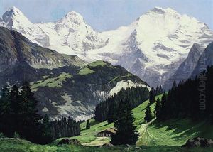 Sommertag Im Berner Oberland Mit Eiger, Monch Und Jungfrau