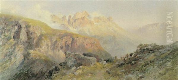 Abend Auf Dem Schlern (ansicht Des Rosengarten) - view 1